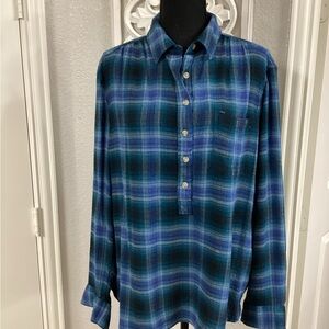 beachlunchlounge Blue and Green Casual Button Down Shirt